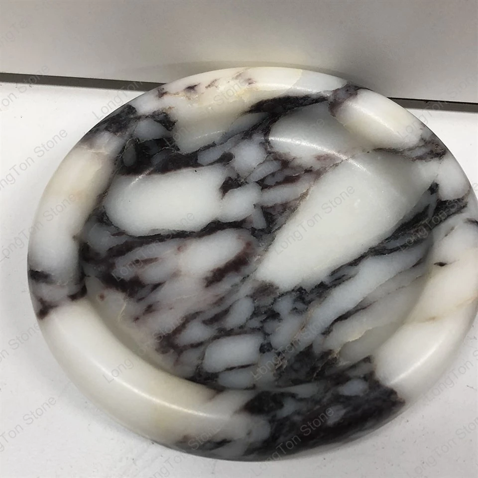 Round Calacatta Viola Marble Tray Round Calacatta Viola Marble Tray